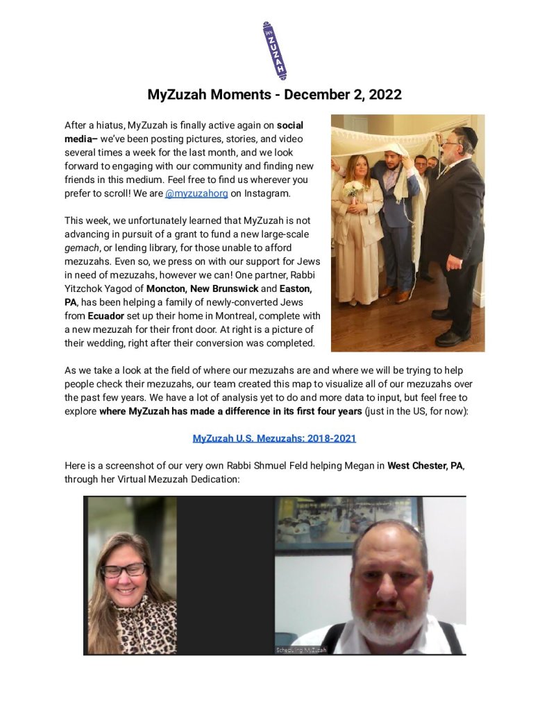 thumbnail of MyZuzah Moments – December 2, 2022